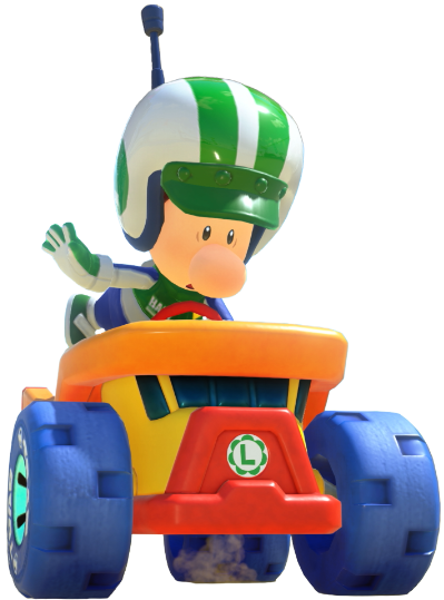 Transparent Baby Luigi Pro Racer Costume Render 1
