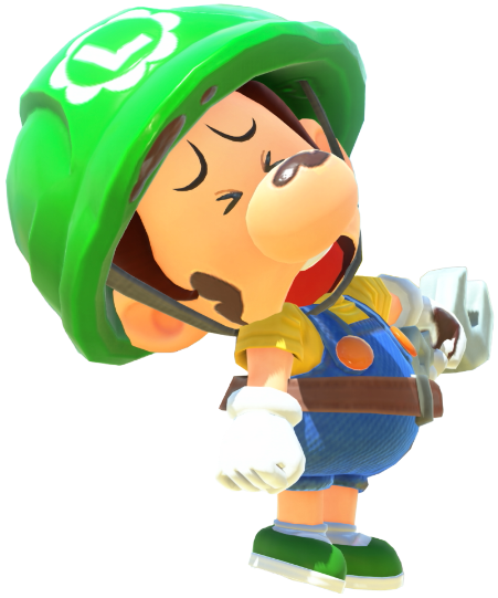 Transparent Baby Luigi Work Crew Costume Render 11