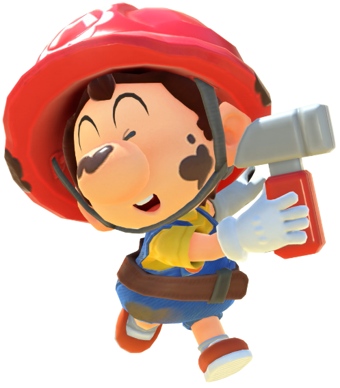 Transparent Baby Mario Work Crew Costume Render 11