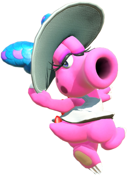 Transparent Birdo Vacation Costume Render 11