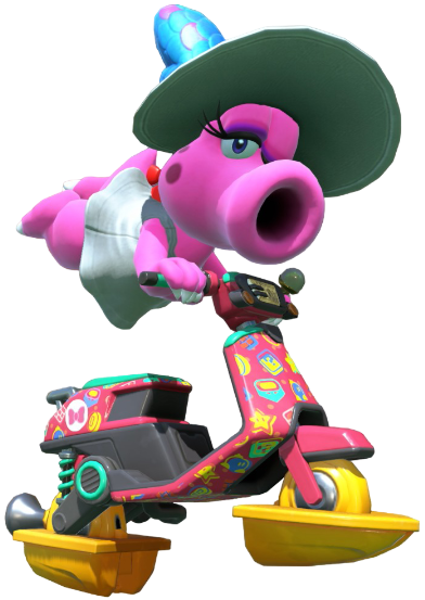 Transparent Birdo Vacation Costume Render 6