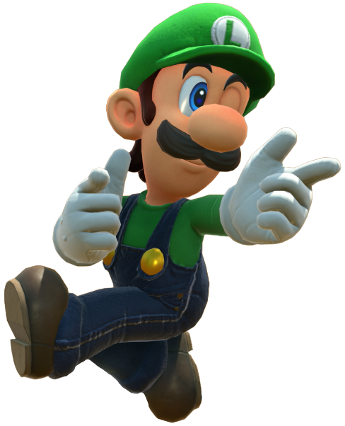 Transparent Luigi Default Costume Render 12