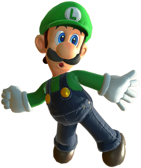 Transparent Luigi Default Costume Render 15