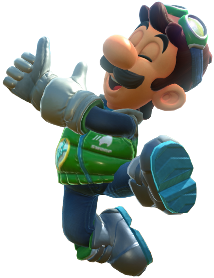 Transparent Luigi Touring Costume Render 11