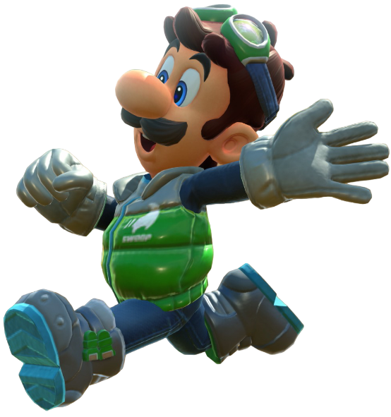 Transparent Luigi Touring Costume Render 15