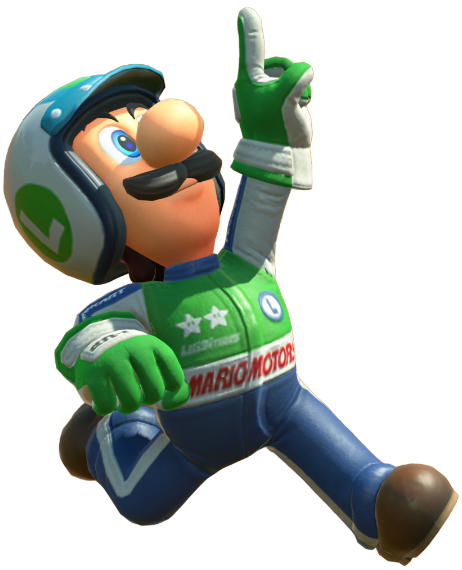 Transparent Luigi Pro Racer Costume Render 11