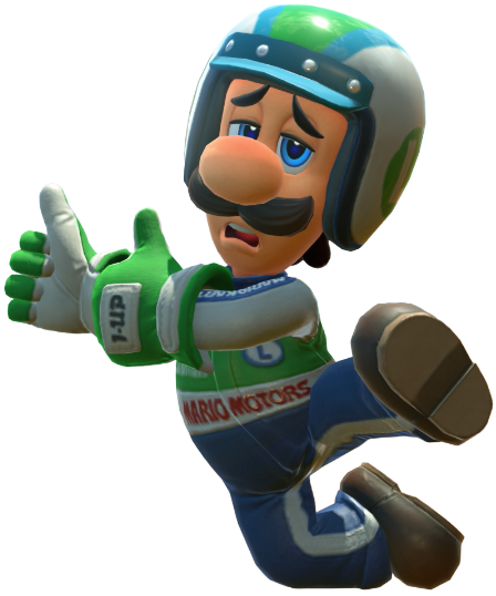 Transparent Luigi Pro Racer Costume Render 12