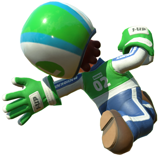 Transparent Luigi Pro Racer Costume Render 13