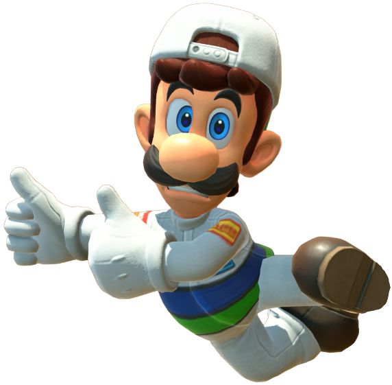 Transparent Luigi Mechanic Costume Render 14