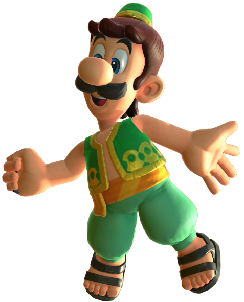 Transparent Luigi Oasis Costume Render 14