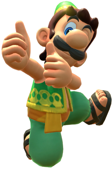 Transparent Luigi Oasis Costume Render 15