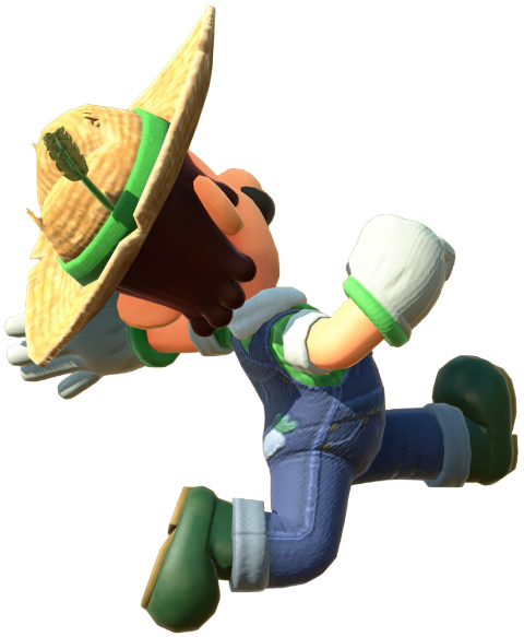 Transparent Luigi Farmer Costume Render 14