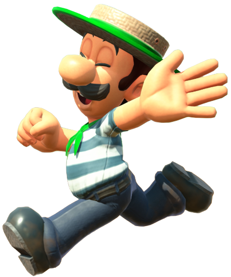 Transparent Luigi Gondolier Costume Render 11