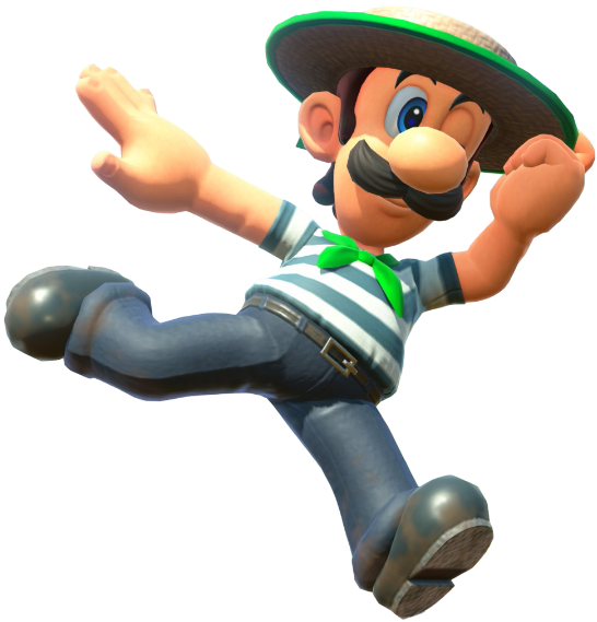 Transparent Luigi Gondolier Costume Render 12
