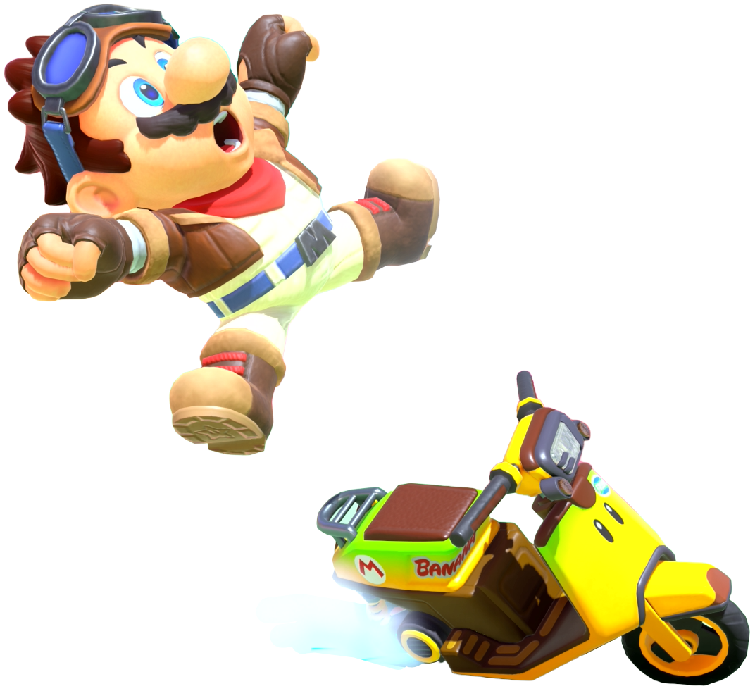 Transparent Mario Dune Rider Costume Render 10