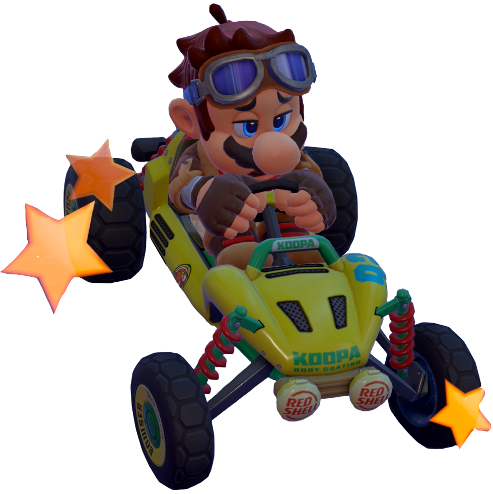 Transparent Mario Dune Rider Costume Render 4