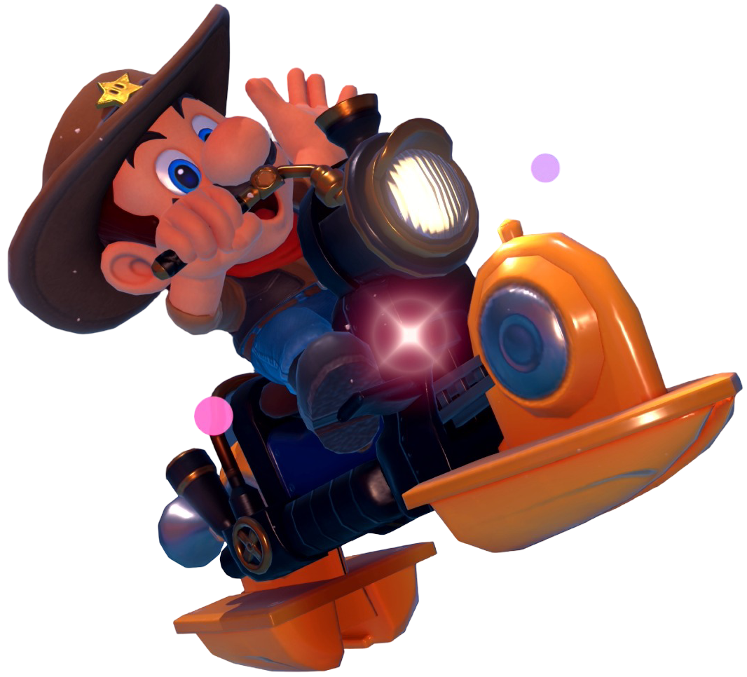 Transparent Mario Cowboy Costume Render 10