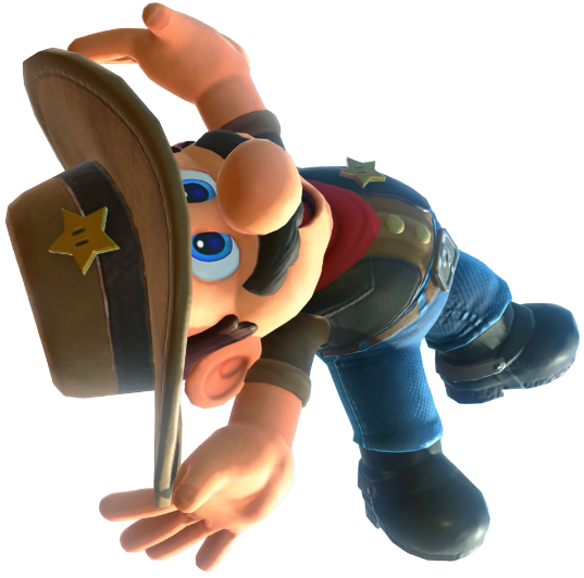 Transparent Mario Cowboy Costume Render 12