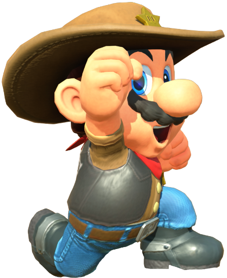 Transparent Mario Cowboy Costume Render 13