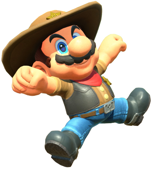 Transparent Mario Cowboy Costume Render 14