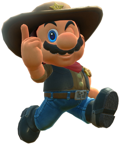 Transparent Mario Cowboy Costume Render 15