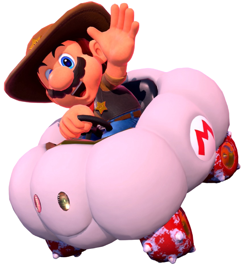 Transparent Mario Cowboy Costume Render 2