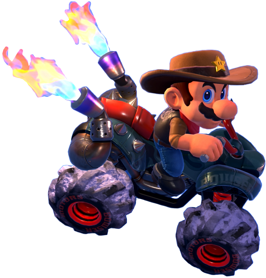Transparent Mario Cowboy Costume Render 4