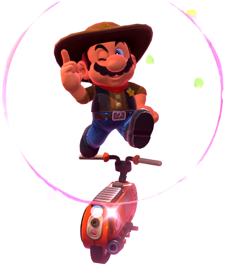 Transparent Mario Cowboy Costume Render 7