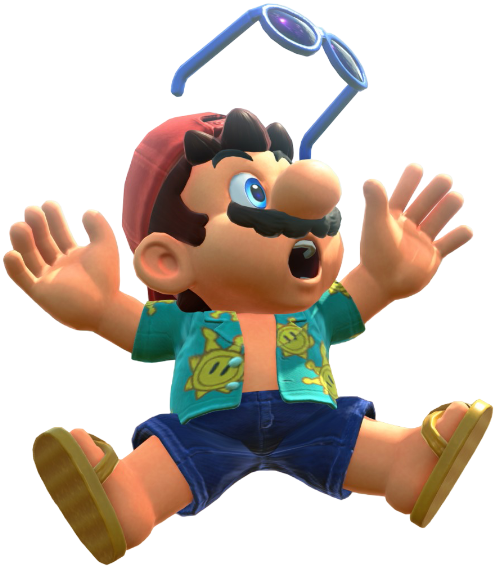 Transparent Mario Sightseeing Costume Render 11