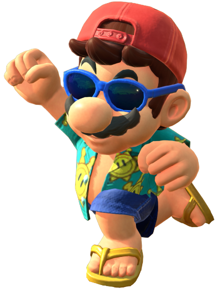 Transparent Mario Sightseeing Costume Render 12