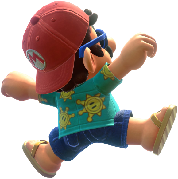 Transparent Mario Sightseeing Costume Render 13