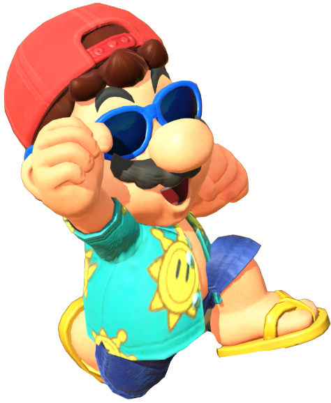 Transparent Mario Sightseeing Costume Render 15