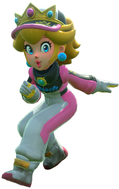 Transparent Peach Pro Racer Costume Render 11