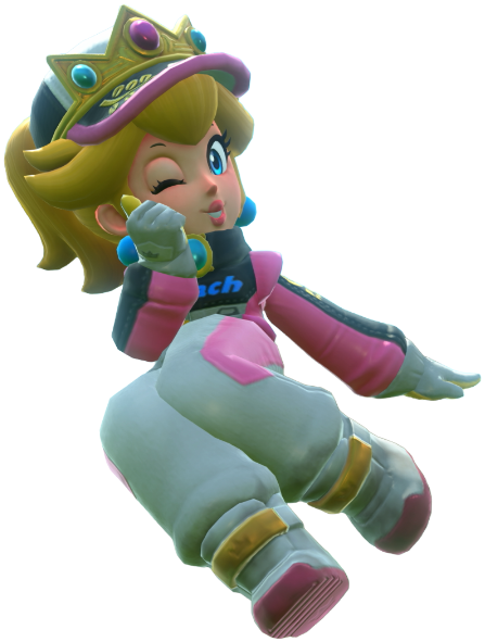 Transparent Peach Pro Racer Costume Render 12
