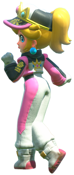 Transparent Peach Pro Racer Costume Render 13