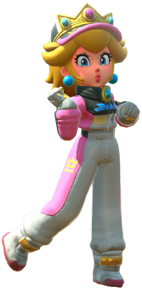 Transparent Peach Pro Racer Costume Render 14