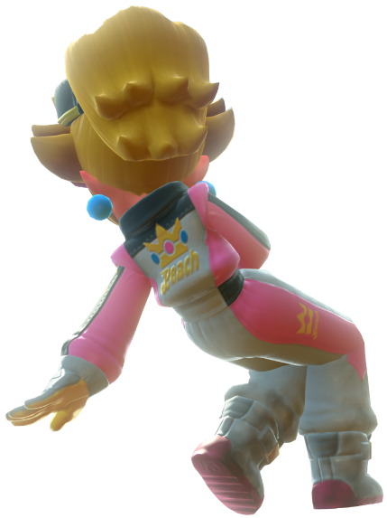 Transparent Peach Pro Racer Costume Render 15