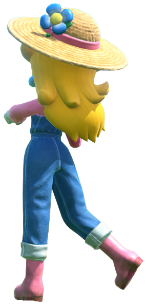 Transparent Peach Farmer Costume Render 11