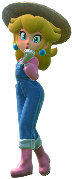 Transparent Peach Farmer Costume Render 14