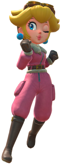 Transparent Peach Aviator Costume Render 11