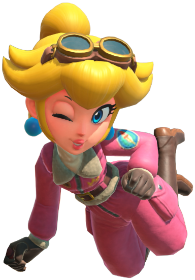 Transparent Peach Aviator Costume Render 12