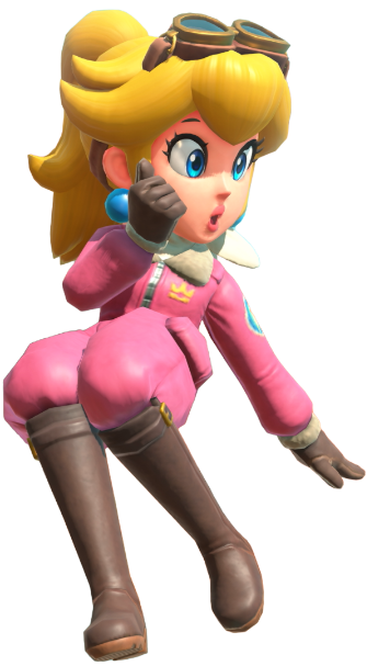 Transparent Peach Aviator Costume Render 13
