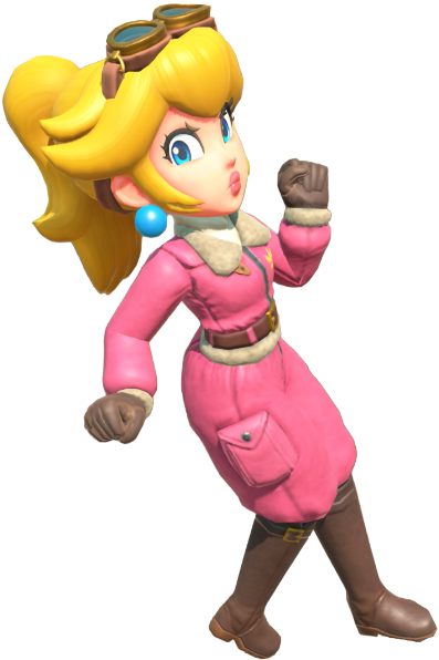 Transparent Peach Aviator Costume Render 14