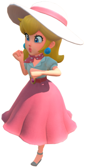 Transparent Peach Vacation Costume Render 11