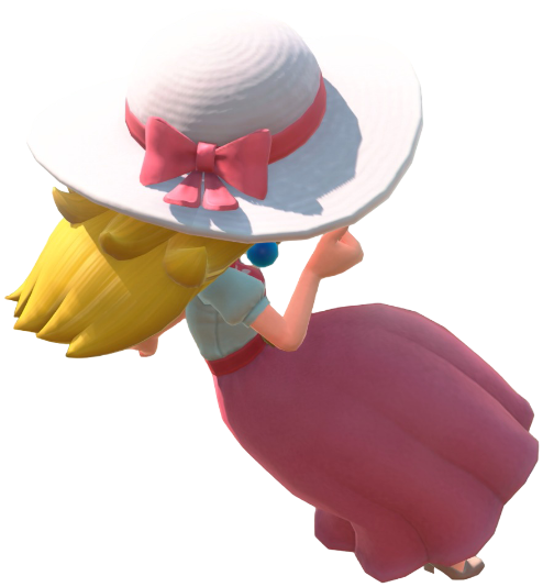 Transparent Peach Vacation Costume Render 12