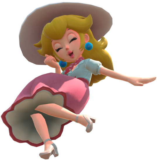Transparent Peach Vacation Costume Render 13
