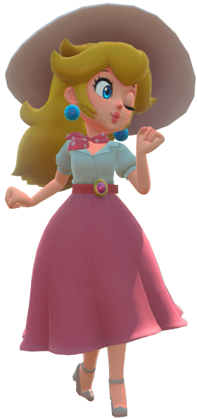 Transparent Peach Vacation Costume Render 14