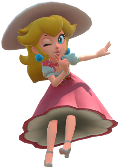 Transparent Peach Vacation Costume Render 15