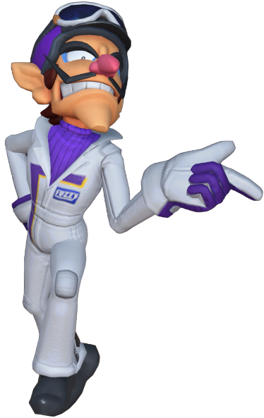 Transparent Waluigi Pro Racer Costume Render 11