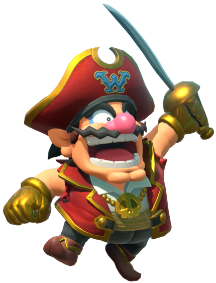 Transparent Wario Pirate Costume Render 11